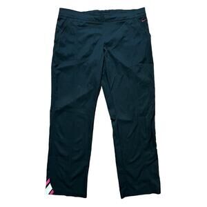 VTG NIKE Straight Leg Lightweight Pull On Track Pants in Black SZ 14
